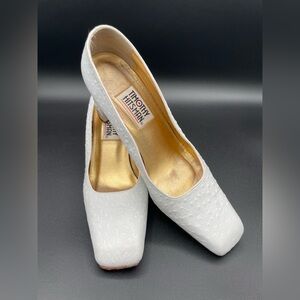 Timothy Hitsman Elegant White Heels Vintage Retro Designer shoes size 9